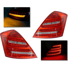 w221 red clear facelift style led tail lights