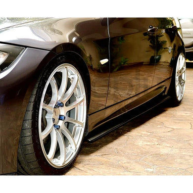 BMW E90 E92 E93 M SPORT CARBON FIBER SIDE SKIRT EXTENSION SPLITTERS - AEUROPLUG